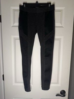 Boom Boom ModCloth Haute The Book On Style Ponte Pants Large Gray Black Quilt 