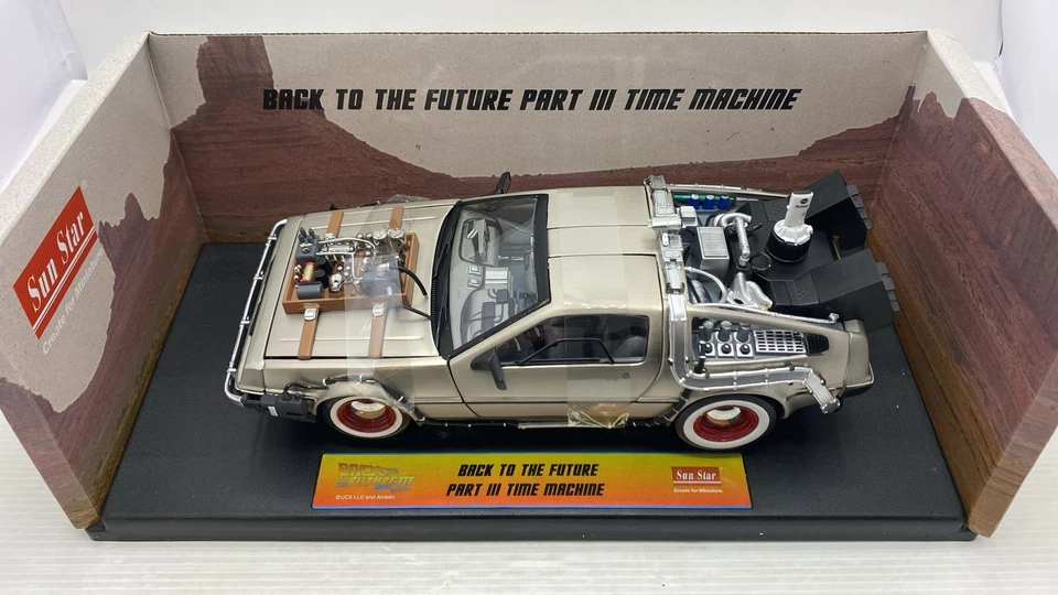 SUN2712 Sun Star Delorean Back to the Future Part III Time Machine 1/18 - Immagine 3 di 4