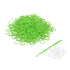 600Pcs Loom Rubber Band Kit with 25Pcs S-Clips and 1Pcs Hook, Grass Green