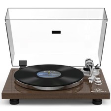 Turntable Record Player Wireless Output Vinyl Players Aluminium Platter Carbo...