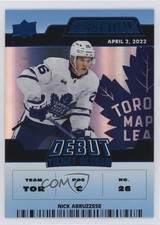2022-23 Credentials Debut Ticket Access Blue 99/99 Nicholas Abruzzese Nick 04x2
