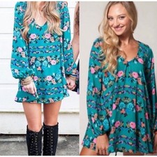 Show Me Your MuMu Donna Michelle Baby Buds Tunic Dress Size X-Small