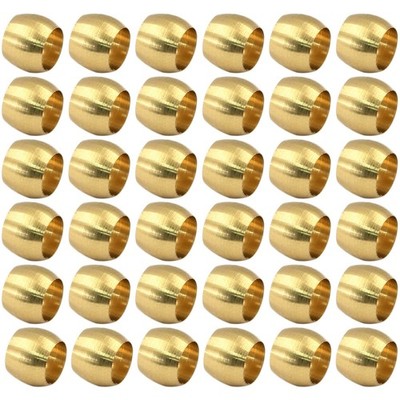 50 Pcs 3/16 Tube OD Brass Compression Fitting Ferrule Sleeve, Connector, Ring