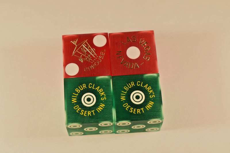 CAROUSEL & W CLARK DESERT INN CASINO DICE LAS VEGAS NEVADA 2 PAIRS FREE SHIPPING