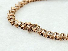 Vintage 14k yellow gold 2.15ct round diamond S link tennis bracelet 7.25  