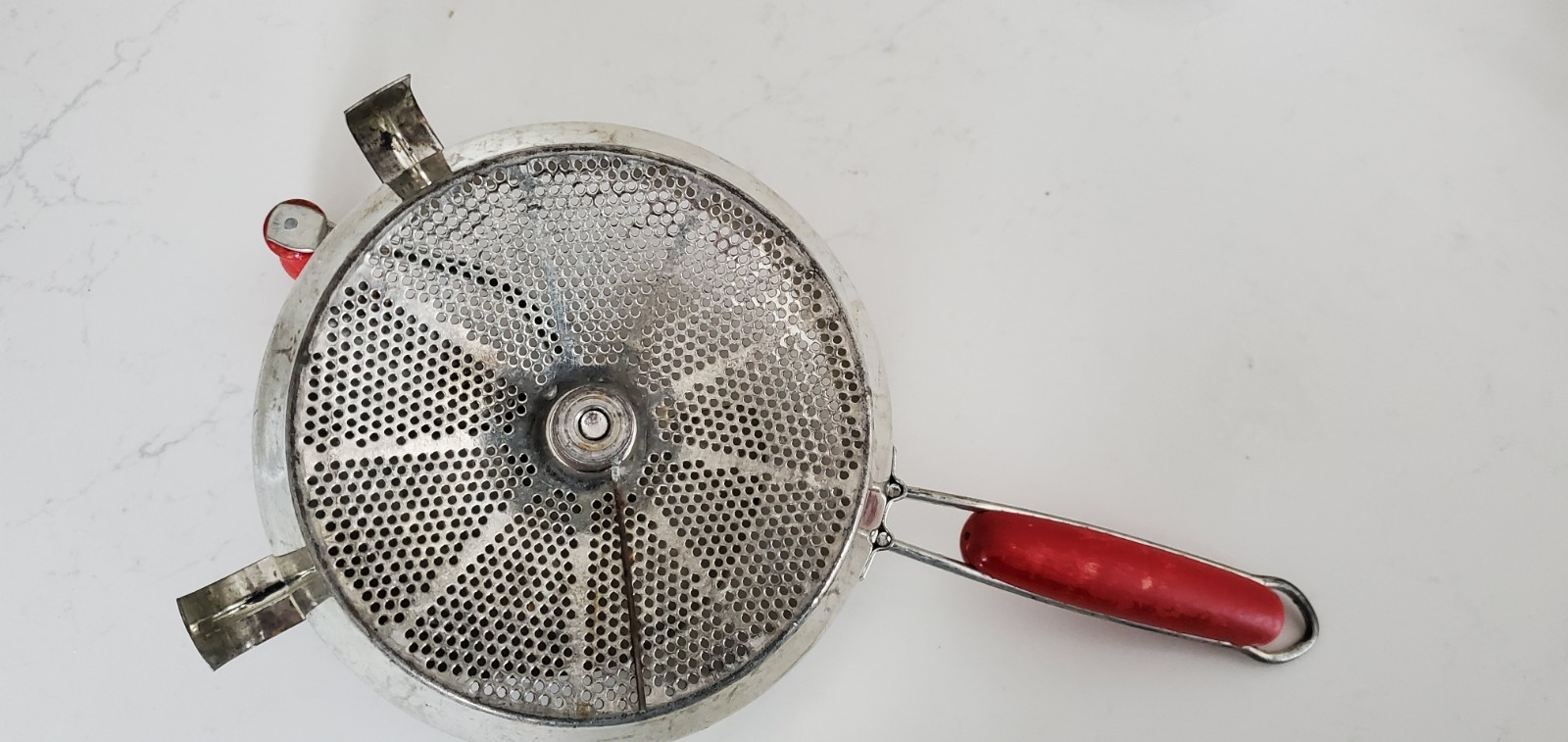 Vintage Foley Food Mill Tomato De-Seeder For Juice Grinder Canning Red Handle