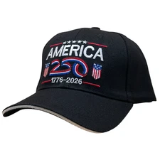 US 250th Anniversary Embroidered Cap Semiquincentennial Structured Baseball Hat
