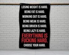 Motivational Gym Flag - Custom Home Gym Wall Art Decor