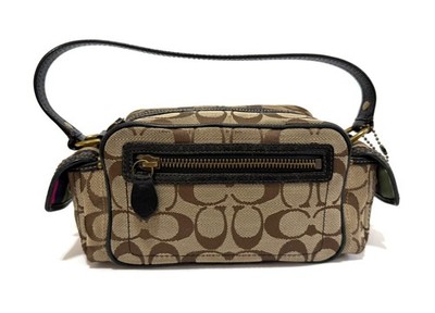 バッグ Coach Suede Signature Slim Flap y2k Rare バッグ Coach Suede Signature Slim Flap y2k Rare Coach Vintage Y2K