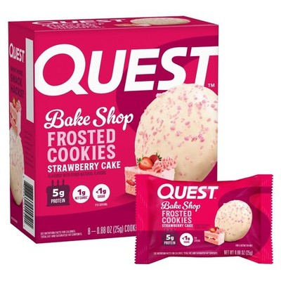 Quest Frosted Protein Cookie, Strawberry Cake Flavored, 8 Count