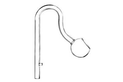 Glas Lilienrohr Abfluss für Ø17 mm (16/22 mm) Schlauch - Mohnstil