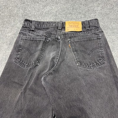 Vintage 90s Levis 550 Orange Tab Men 31x34 Black Relaxed Denim Jeans Zip Fly USA