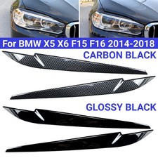 For Bmw X5 X6 F15 F16 2014-2018 Pair Front Headlight Eyelid Eyebrow Covers Trims