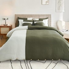 100 Linen Duvet Cover Set-Twin Size, 2Pcs Washed French Flax Comforter Cover...