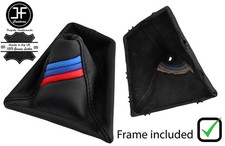 Schwarz Stich Tri Streifen Leder Gamasche + Plastik Rahmen Für BMW F22 F23 13-18