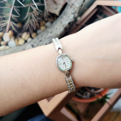 BULOVA 手巻き腕時計 10K RGP ブローバ A1067 Vintage Bulova 10K RGP White Gold M6 Womans Womens Simple