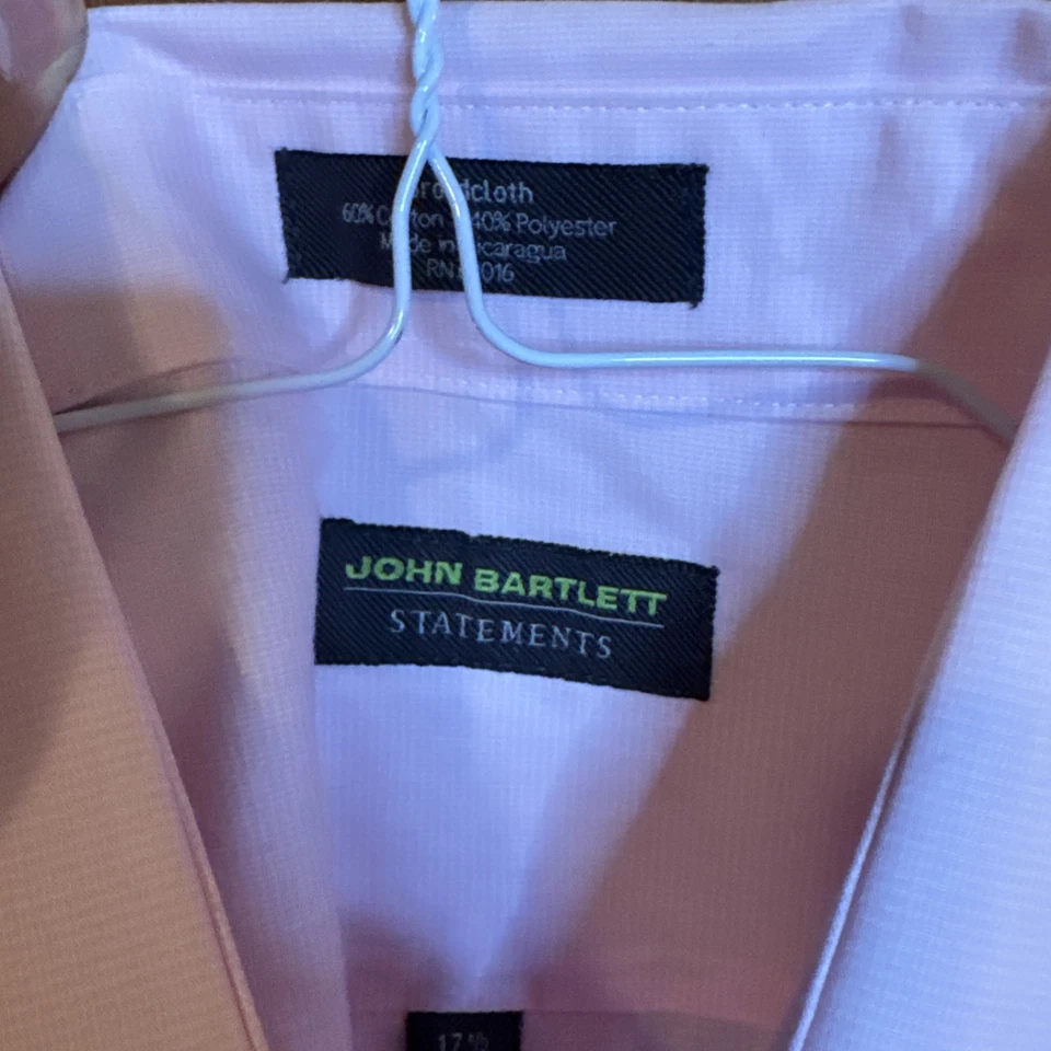 Рубашка мужская John Bartlett Statements размер 15,5 розовая оксфордский воротник на пуговицах - Изображение 3 из 4