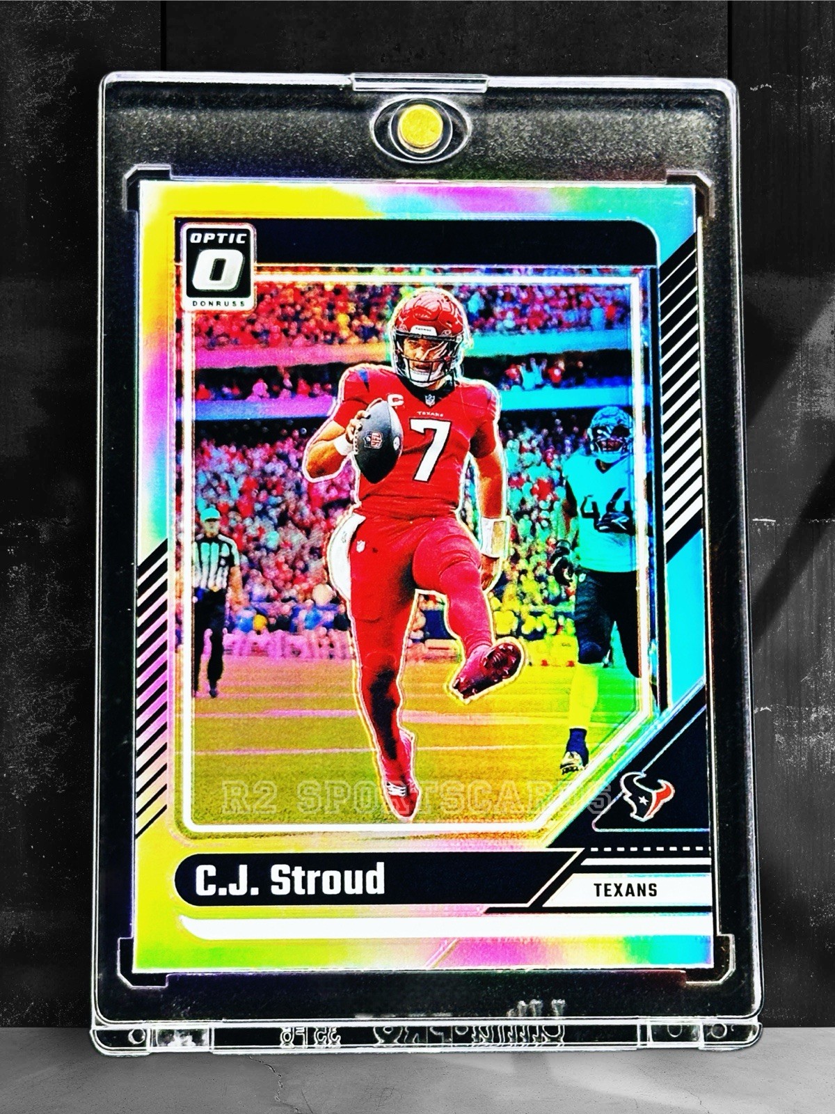 CJ STROUD SILVER PRIZM RARE HOLO Optic Refractor Card TEXANS