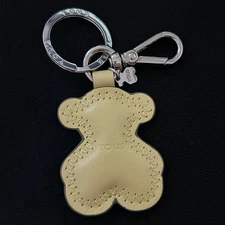 TOUS leather Bear Charm Keyring Classic Bag Pendant Key Holder Accessories E774