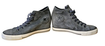 Converse All Star Gray Suede Mid Lux Wedge heel Sneaker Shoes Women's 8