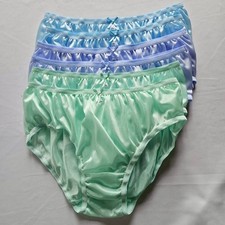 6Pcs Bikini Panties Nylon Underwear Woman Light Soft Silky Knickers Hip38"-42"XL