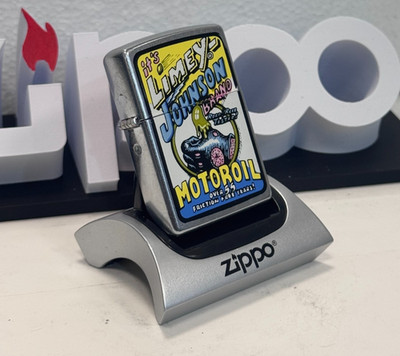 ORIGINAL Zippo LIMEY JOHNSON MOTOROIL Brushed Chrome 2006 NEU IN BOX SCHNELLER VERSAND