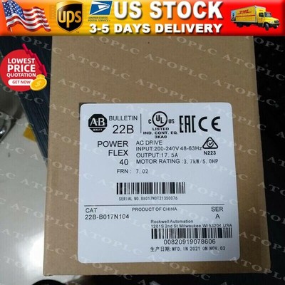 Sealed 22B-B017N104 ALLEN BRADLEY PowerFlex 40 AC Drive 17A 5HP US Free Tax