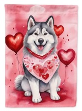 Caroline's Treasures Alaskan Malamute My Valentine House Flag DAC5258CHF