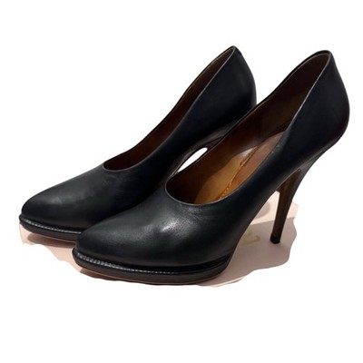 GIVENCHY Black Leather Pointed Toe Pumps, Size 40