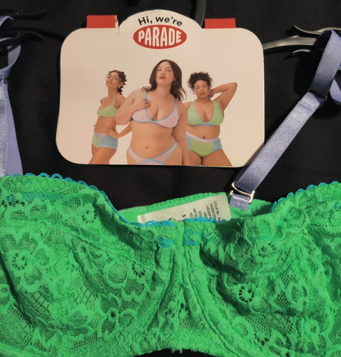 Parade Lace Balconette Underwire Bra Green Spring Bouquet NWT Size Small - Picture 3 of 5