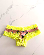 Victoria's Secret PINK Lace Trim Cheekster Panty Yellow Floral