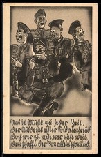 German WW AK Soldaten der Wehrmacht in Uniform spielen auf der Mundharmonika un