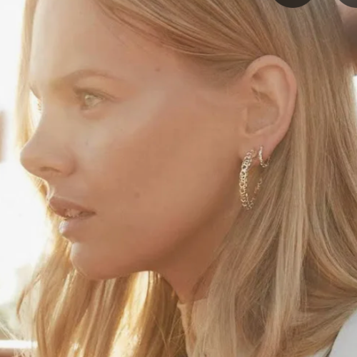 Kendra Scott Maggie kleine filigrane Creolen Gold Neu mit Etikett - Bild 4 von 7