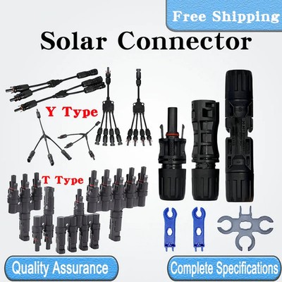 1/5/20/100 Sets PV Solar Connector 30A 1000V T/ Y Branch Cable Splitter Coupler 
