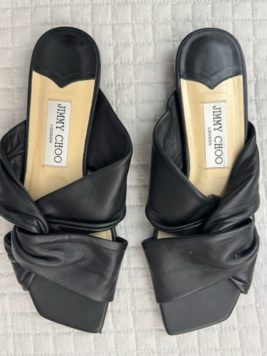 Jimmy Choo Narissa Black Leather Sandals Size EU 38 / US 7 / 7.5 - Picture 5 of 9