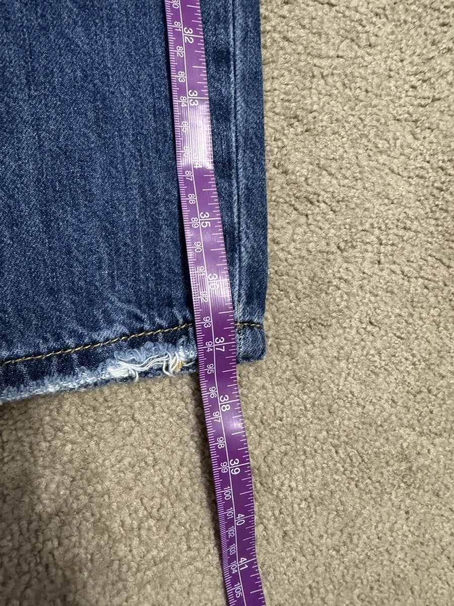 Pantalones de mezclilla Forever 21 para mujer talla mediana regular rectos desgastados azules nuevos con etiquetas C6
