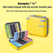 360-12 Colors GuangNa Set Acrylic Paint Markers Brush Tip Paint Markers