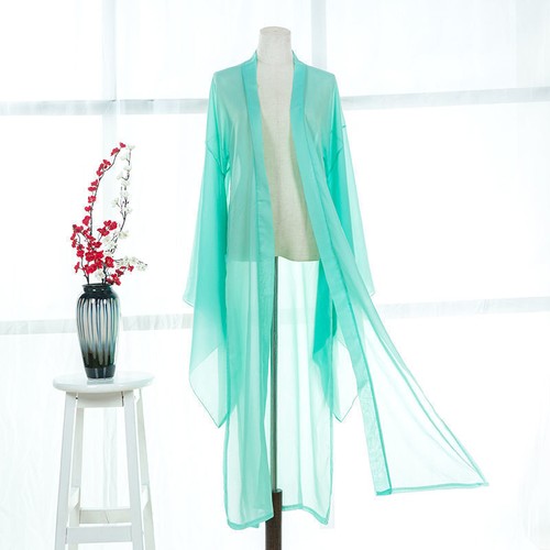 Hanfu Ancient Chinese Long Sleeve Shirts Chiffon Coat Dance Clothing Performance - Picture 15 of 26