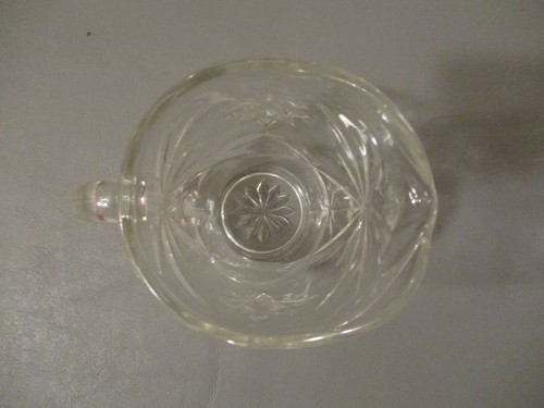 Vtg Crystal Cut Glass Clear Creamer/Milk or Syrup Small Serving Pitcher - Picture 4 of 11