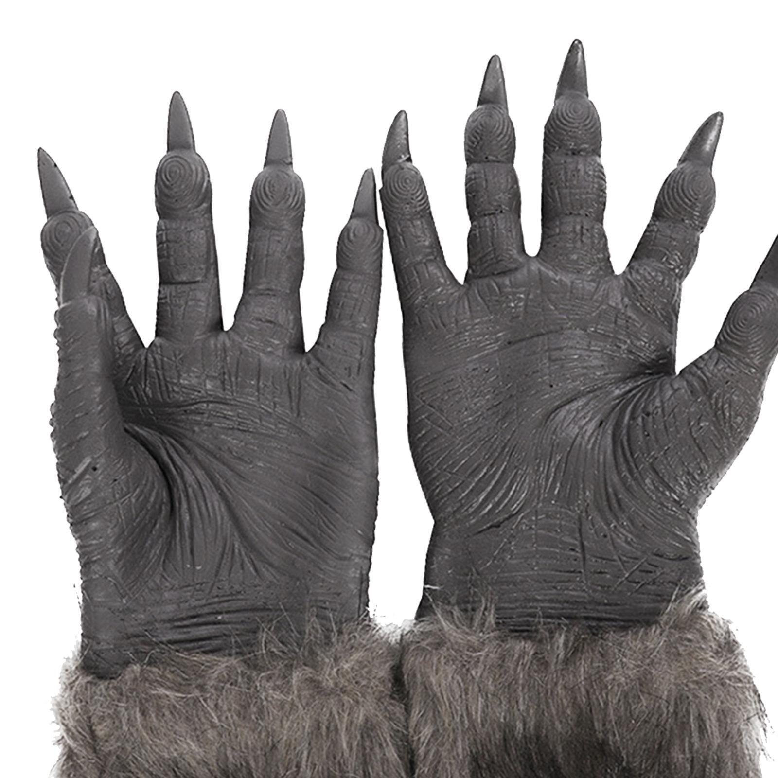 Werewolf Costume Gloves Wolf Hands Hairy Gloves Wolf Claws Fancy Dress
