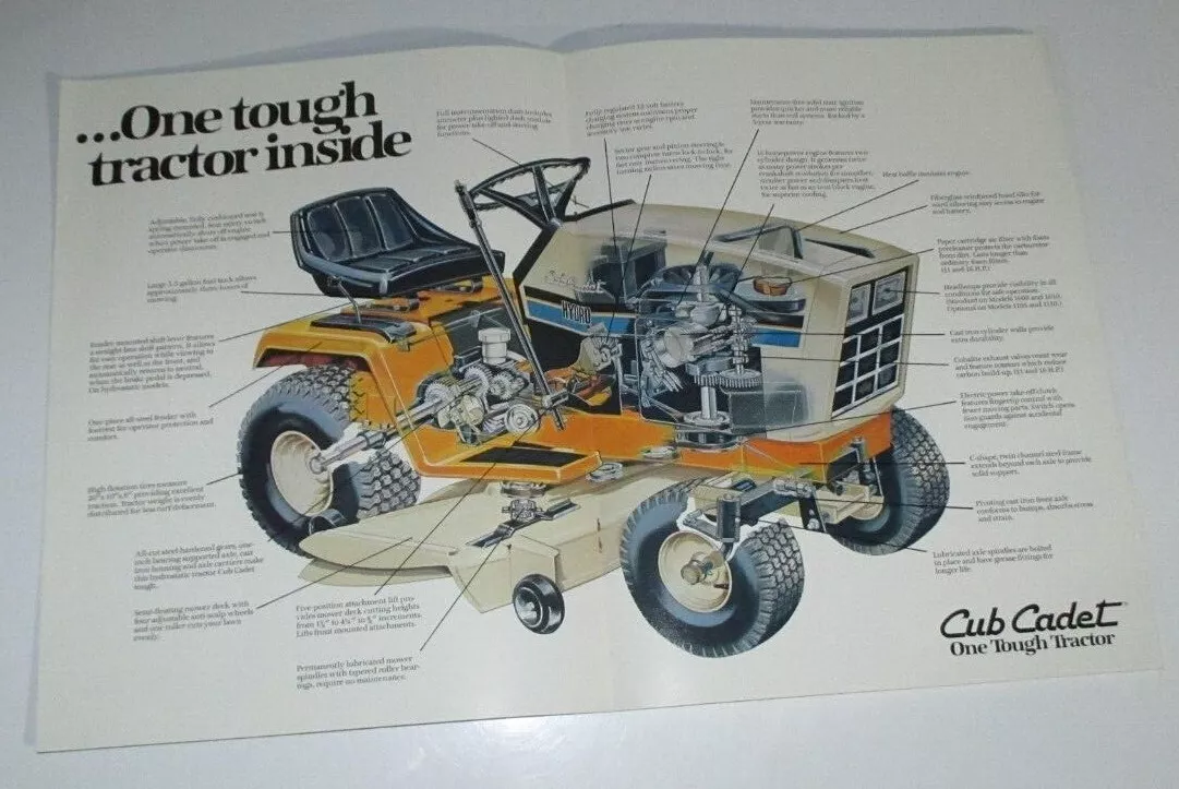 Cub Cadet 1610 1605 1110 1105 805 Lawn Tractor Sales Brochure Literature Ad