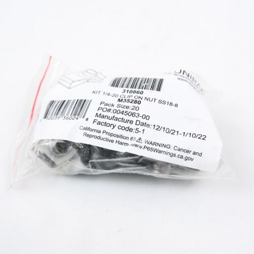 NEW UNIRAC 1/4"-20 Extruded U-Nut U-Clip-On Nuts Stainless Steel 18-8 304 U-Clip - Picture 4 of 5
