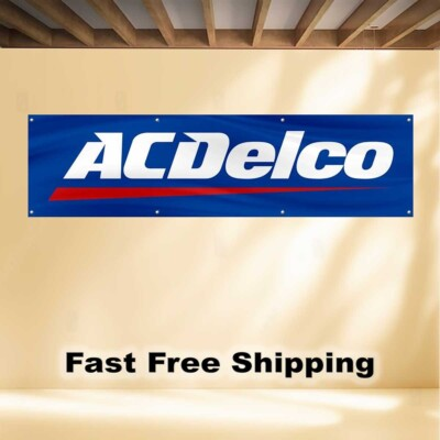 #ad AC DELCO 2#x27;X8#x27; BANNER FLAG $16.86