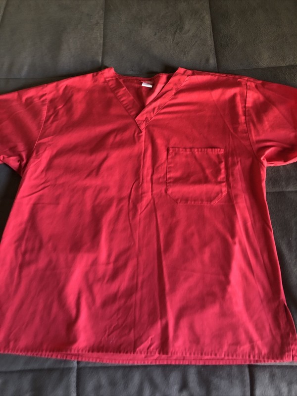 Dickies Scrub Top Size Small Solid Red top