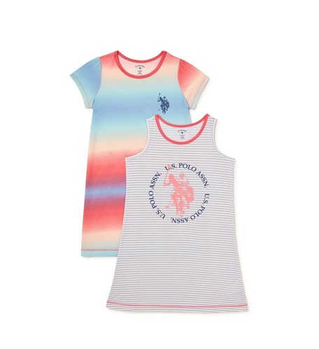 Girls Dormshirt Nightgown Pajama 2 Piece Set U.S. Polo Assn. Size 10-12 - 第 1/3 張圖片