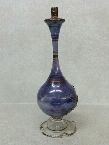 Vintage Decorative Amethyst Glass and Gild Gold Bottle - Picture 2 of 7