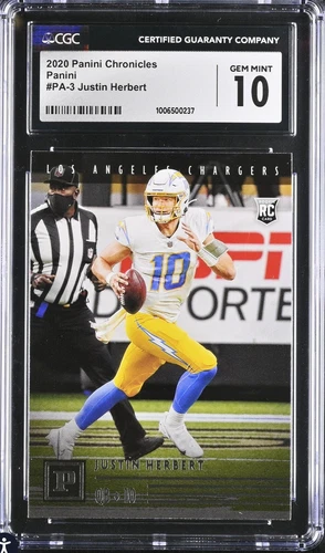 2020 Panini Chronicles - Panini #PA-3 Justin Herbert (RC) CSG/CGC 10 Gem Mint