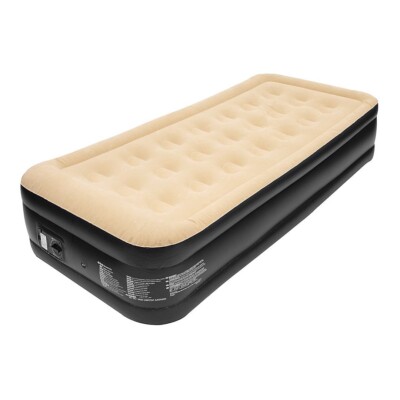 Avenli High Raised Coil-Beam Construction Flocked Twin Airbed - 196x97x47cm