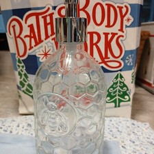 New Honey Bee Glass Soap Dispenser. w/ Silver Colored Plastic Pump