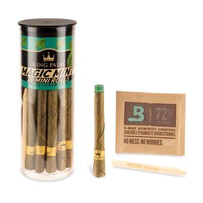 King Palm Mini Size Preroll Cones - 20ct Tube All Natural Cone - Magic Mint